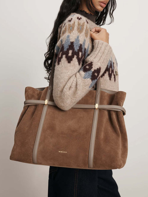 Veronica Beard Suede Lasso Bag