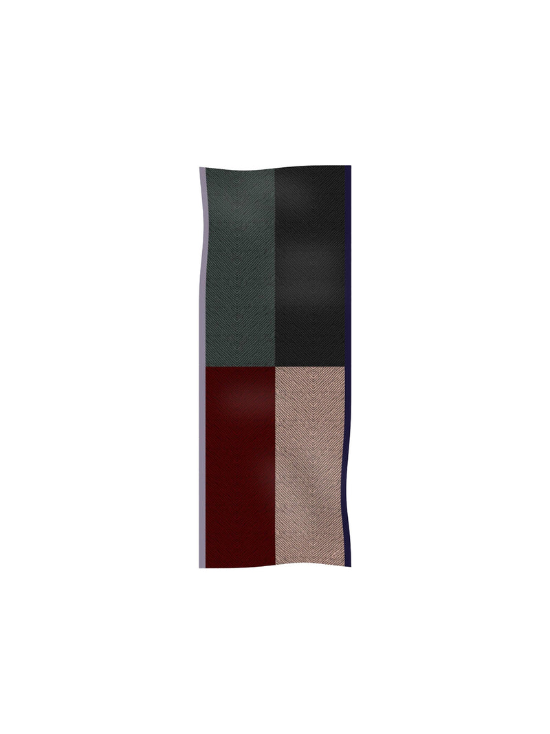 Cinzia Rocca Silk Twill Scarf with Herringbone Pattern