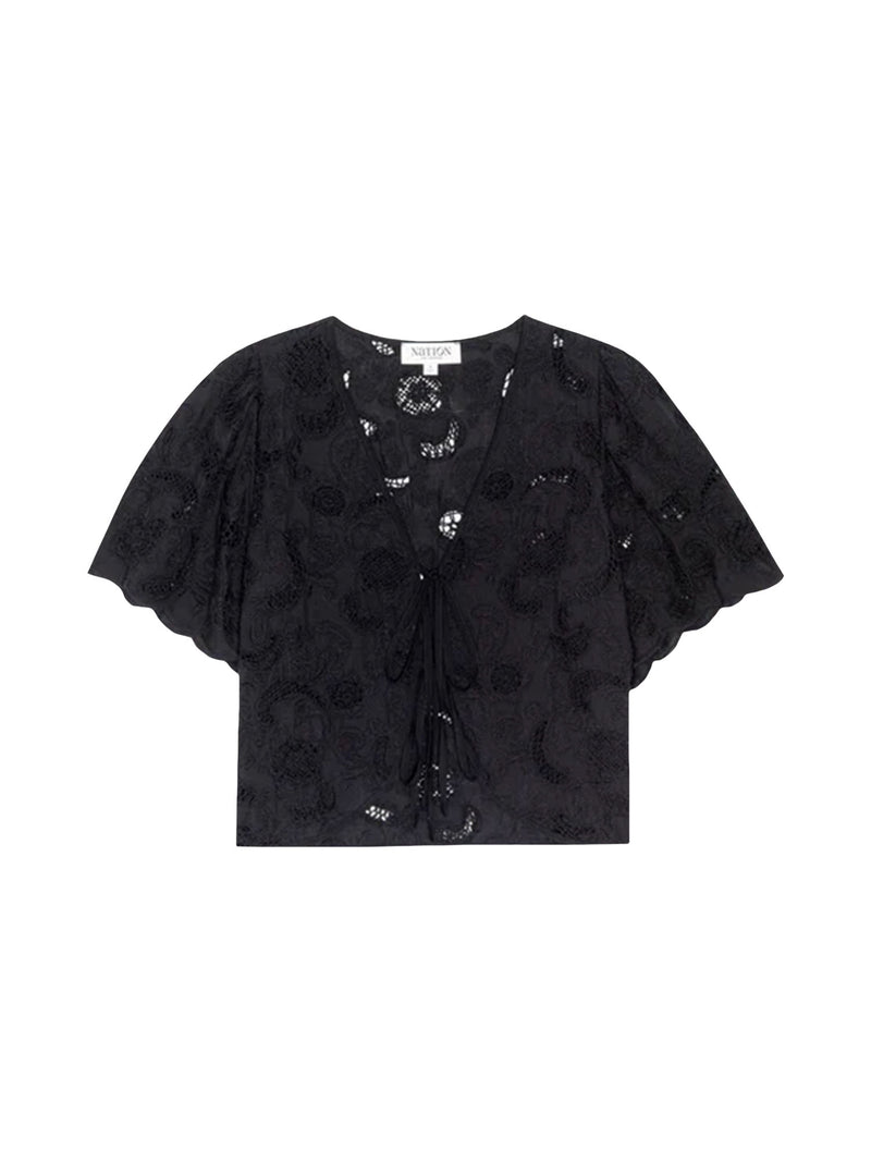 Nation Rosalyn Tie Front Top
