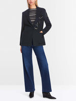 Marc Cain One Button Blazer with Side Print Detail