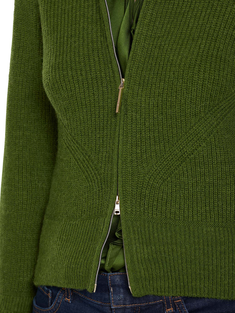 Marc Cain Ribbed Zip Up Cardigan