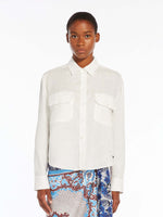 Max Mara Eureka Cropped Linen Button-up Shirt