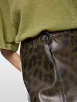 Marc Cain Sports Faux Leather Leopard Print Mini Skirt