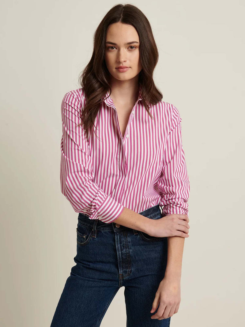 Patrick Assaraf Long Sleeve Striped Shirt