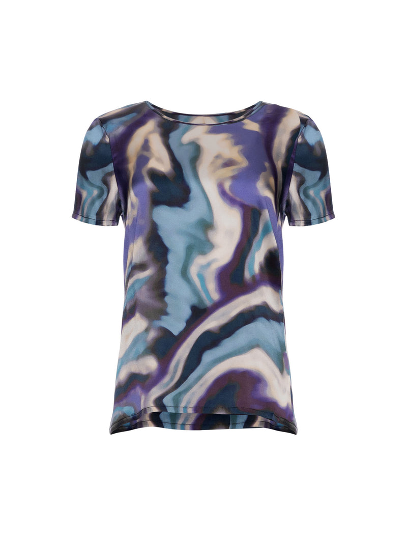 Marella Zena Silk &amp; Jersey Printed T-Shirt