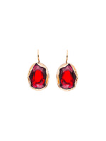 Thot Gioielli Gold Plated Brass Earrings with Rhinestones