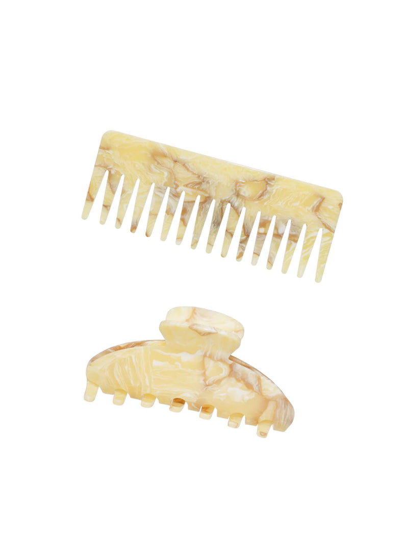 Emi Jay Detangling Comb + Effing Claw Clip Set