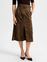 Veronica Beard Alexie Suede Midi Skirt