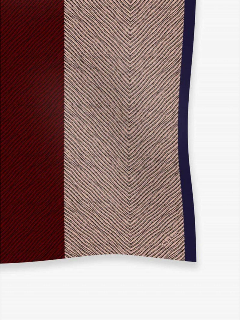 Cinzia Rocca Silk Twill Scarf with Herringbone Pattern