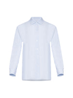 Patrick Assaraf Linen Stripe Boyfriend Shirt