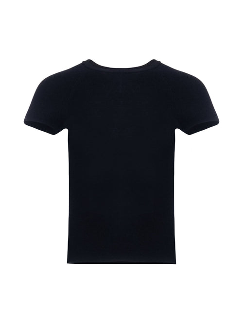 Patrick Assaraf Merino Rib Cap Sleeve T-Shirt