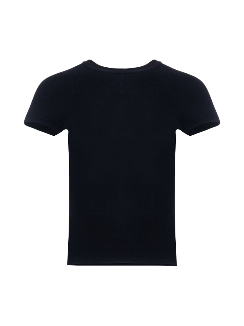 Patrick Assaraf Merino Rib Cap Sleeve T-Shirt