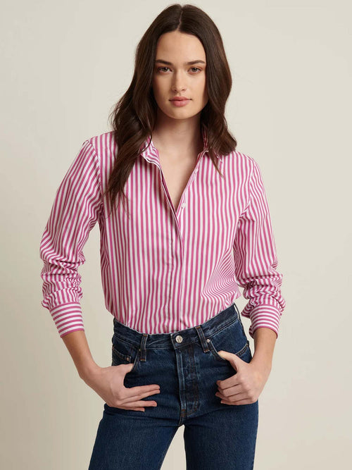 Patrick Assaraf Long Sleeve Striped Shirt