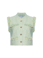 Derek Lam 10 Crosby Loa Tweed Sleeveless Jacket