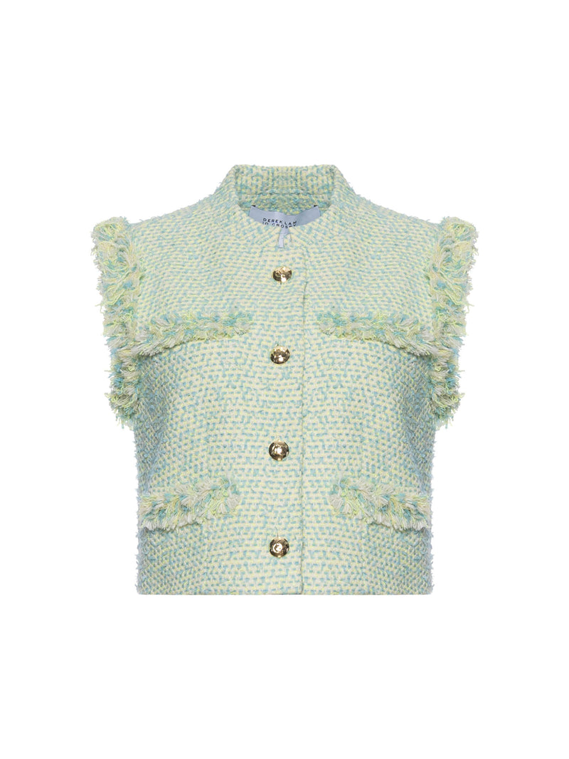 Derek Lam 10 Crosby Loa Tweed Sleeveless Jacket