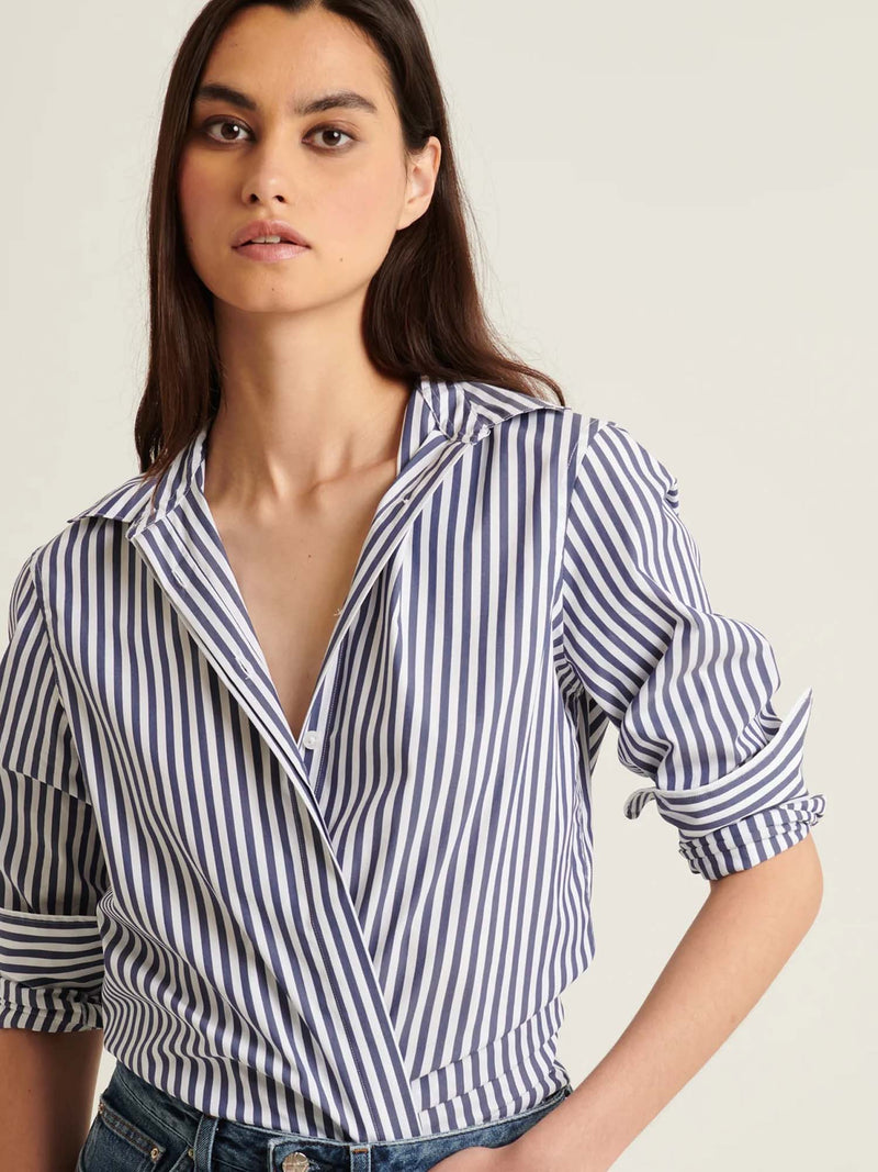 Patrick Assaraf Long Sleeve Striped Shirt