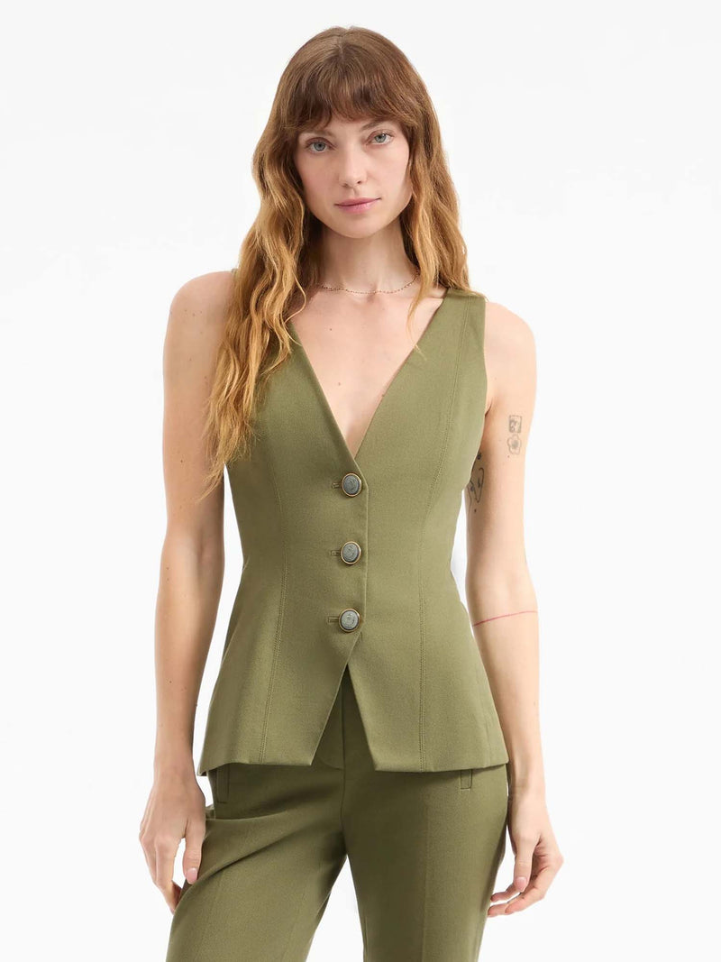 Veronica Beard Avalina Button-Up Vest