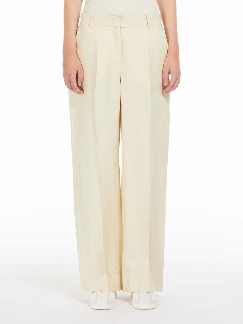 Max Mara Weekend Maliza Linen Straight Leg Pants