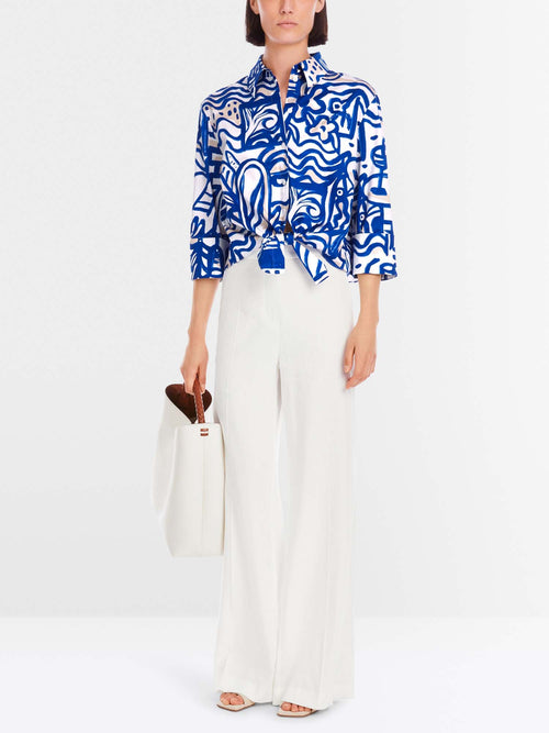 Marc Cain Cropped Blouse with Tie Detail