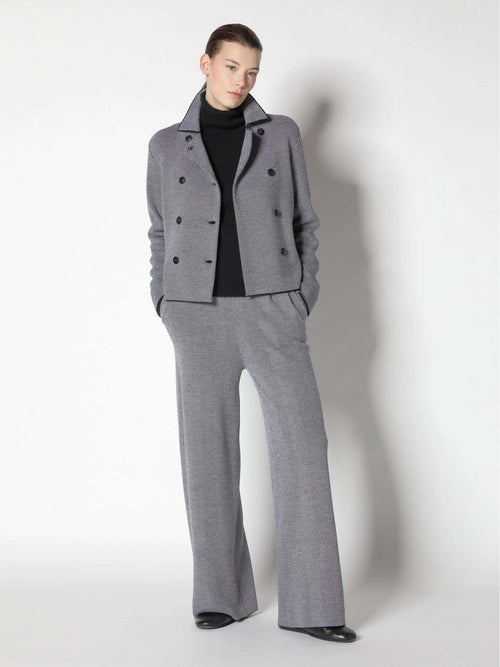 Sminfinity Herringbone Pleated Palazzo Pants