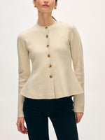 White + Warren Peplum Cardigan