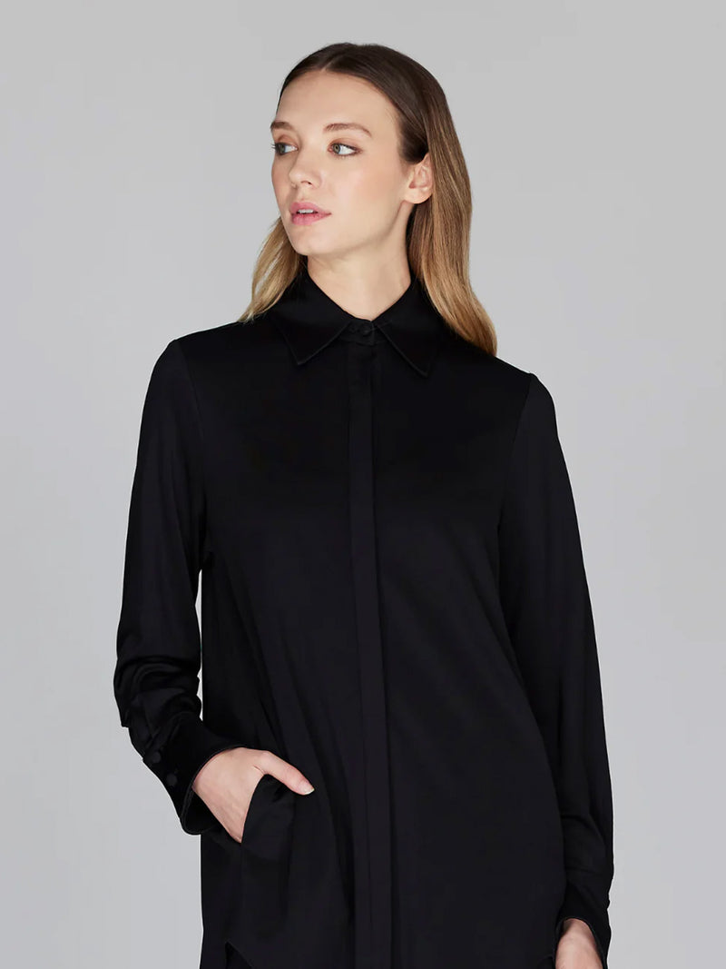 Mi Jong Lee Matte Jersey Oversized Collared Shirt