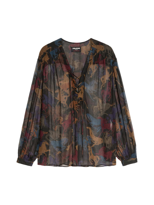 Zadig &amp; Voltaire Tamela Mousseline Horses Blouse