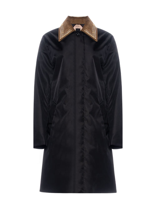 N&deg;21 Coat with Embellished Collar