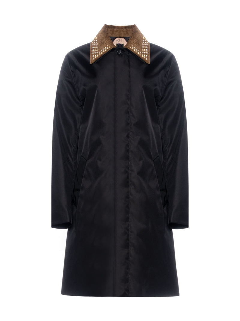 N&deg;21 Coat with Embellished Collar