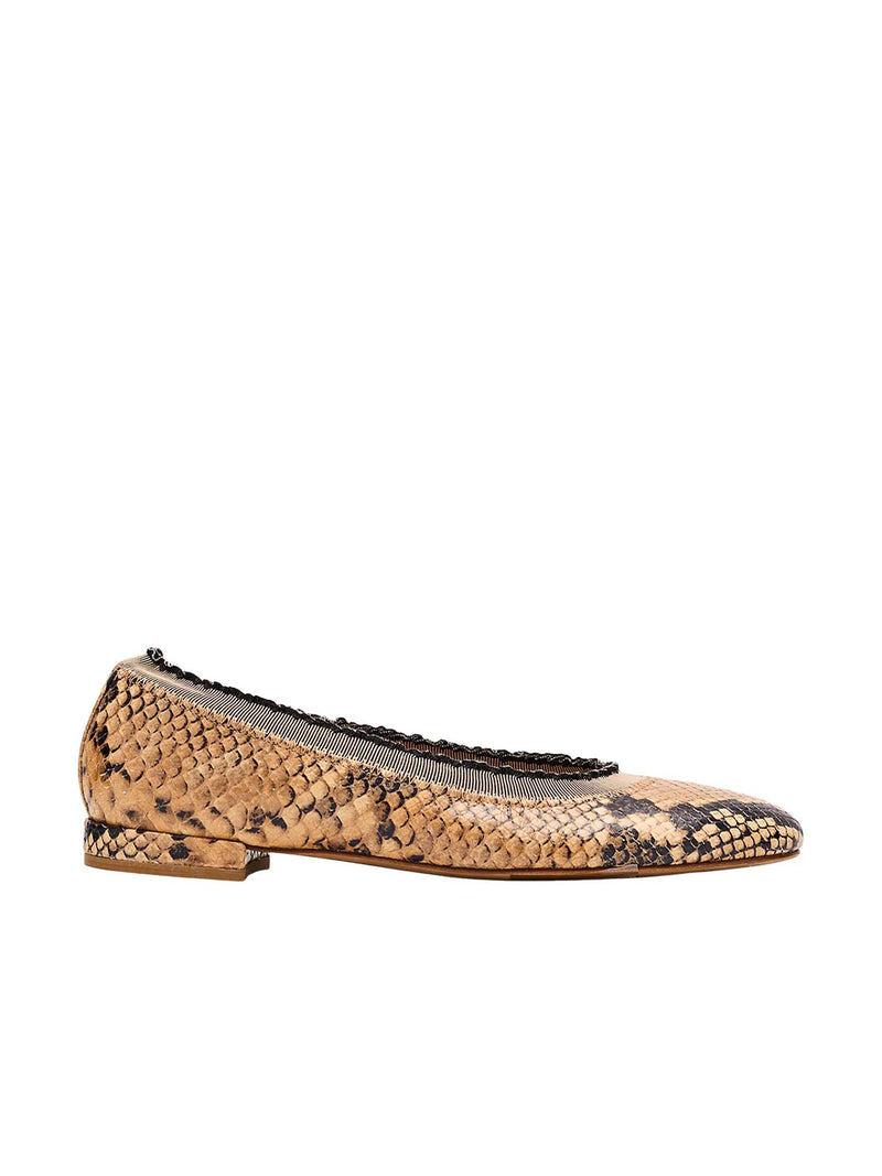 Ulla Johnson Elise Printed Python Ballet Flat