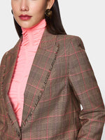 Marc Cain Classic Checked Blazer with Fringes