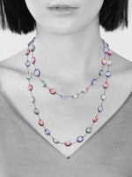 Margo Morrison Green, Pink & Purple Topaz Sterling Silver Necklace 