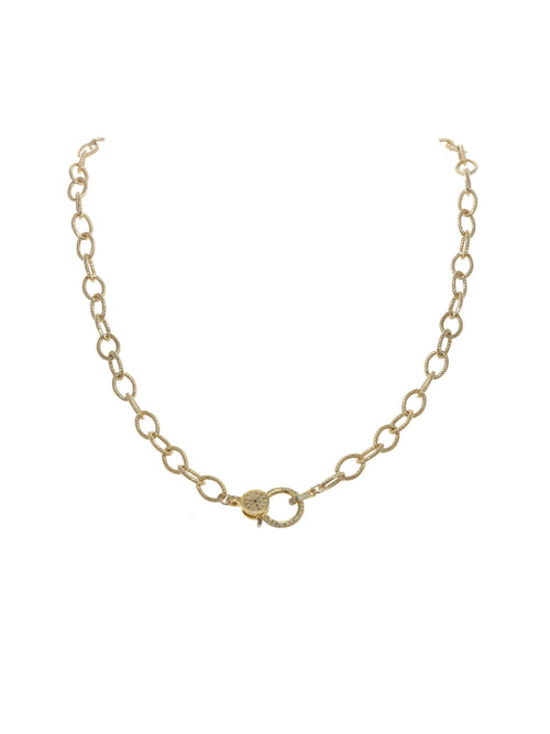 Margo Morrison Gold Vermeil Link Necklace with Diamond Clasp