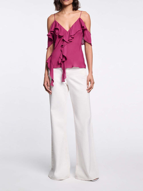 Dorothee Schumacher Sheer Twist I Top with Ruffle