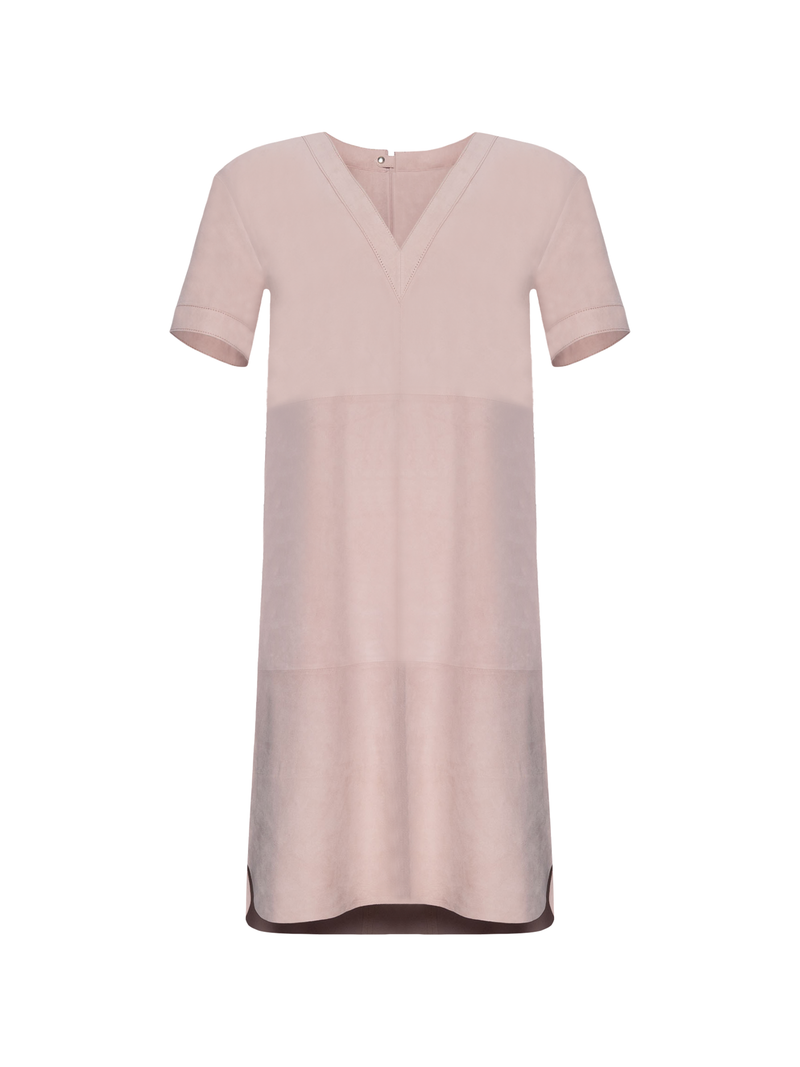 Desa Leather V-Neck Suede Dress