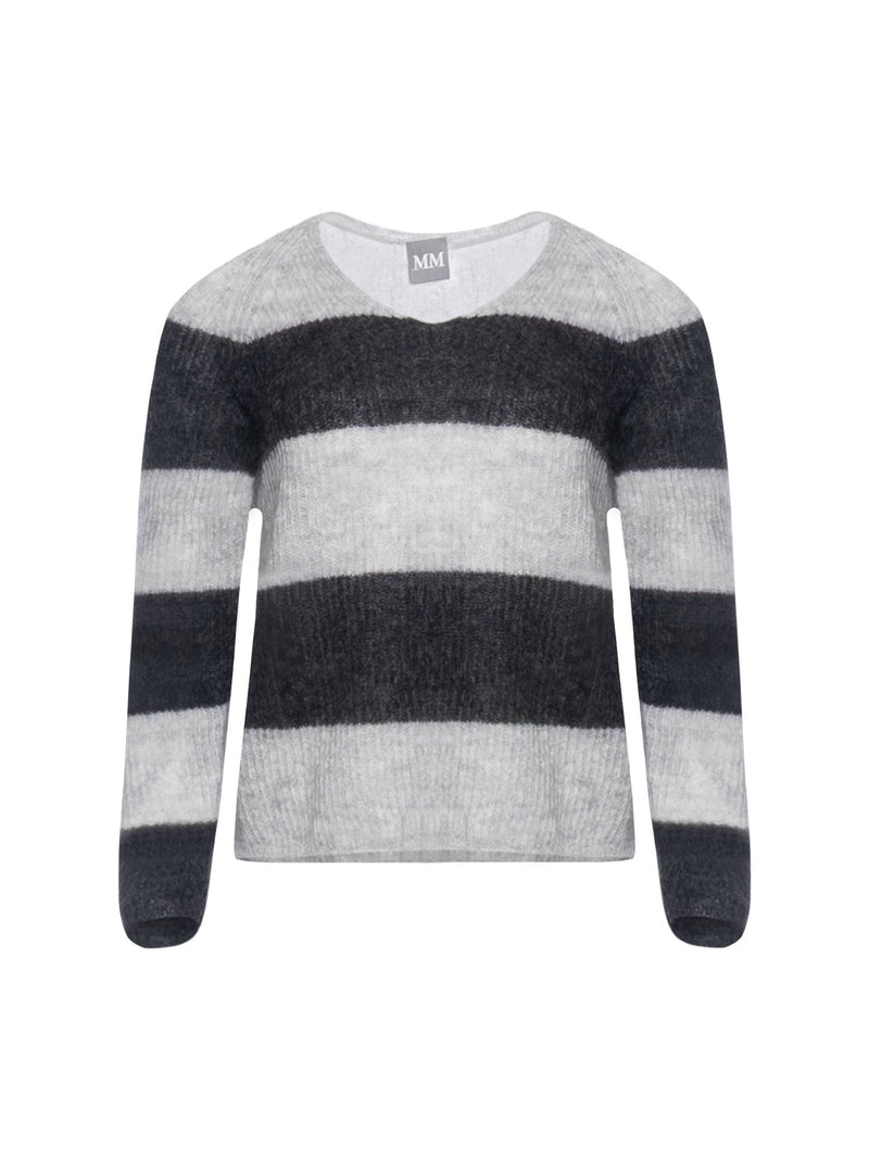 MM Ricetta Striped Open-Knit Jumper