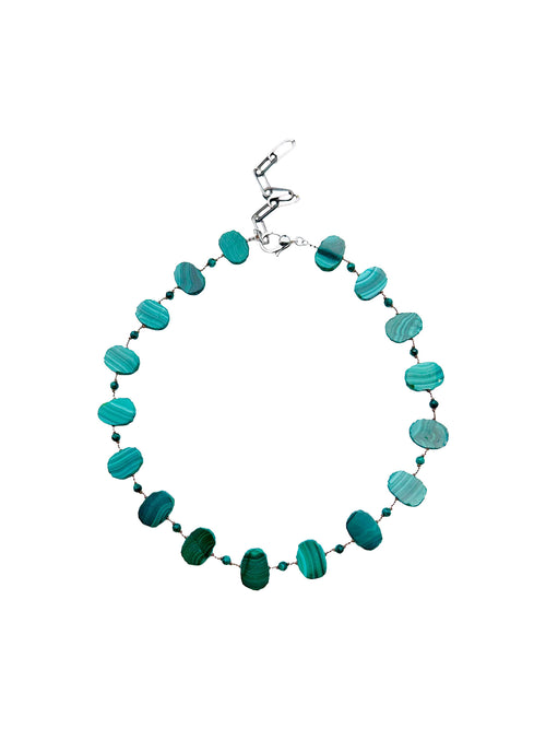 JMNYC Raw Edge Malachite Slice Necklace