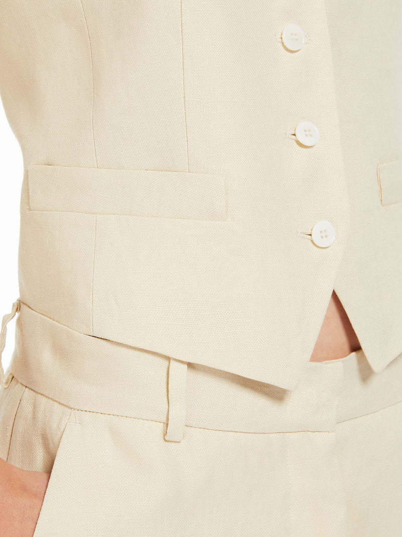 Max Mara Weekend Pacche Linen Suiting Vest