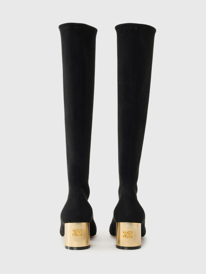 Casadei Cleo Tall Boot with Gold Heel