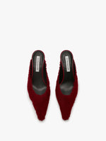 Victoria Beckham 45mm Embroidered Kitten Mule