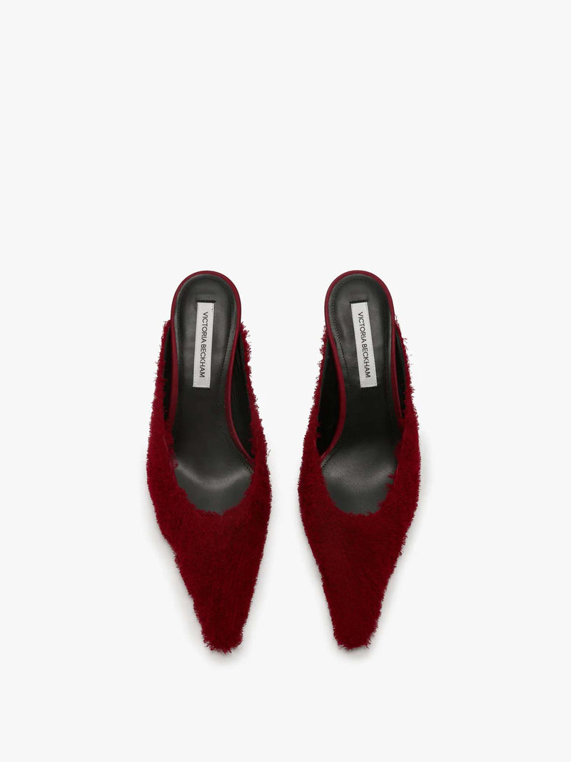 Victoria Beckham 45mm Embroidered Kitten Mule