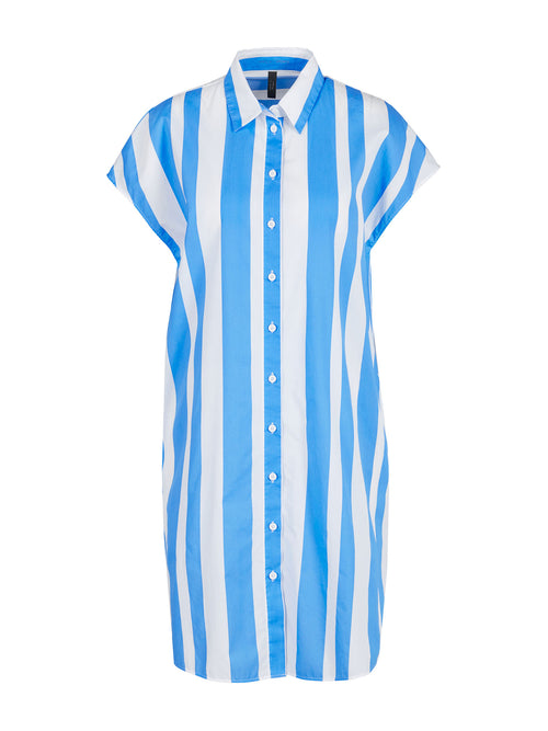 Marc Cain Sports Striped Dress with Classic Collar