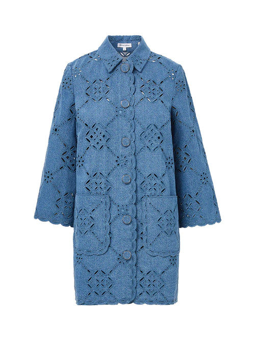 Veronica Beard Erilyn Eyelet Shirt Dress