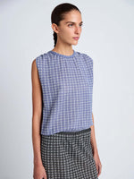 Proenza Schouler Bradley Plaid Knit Crewneck