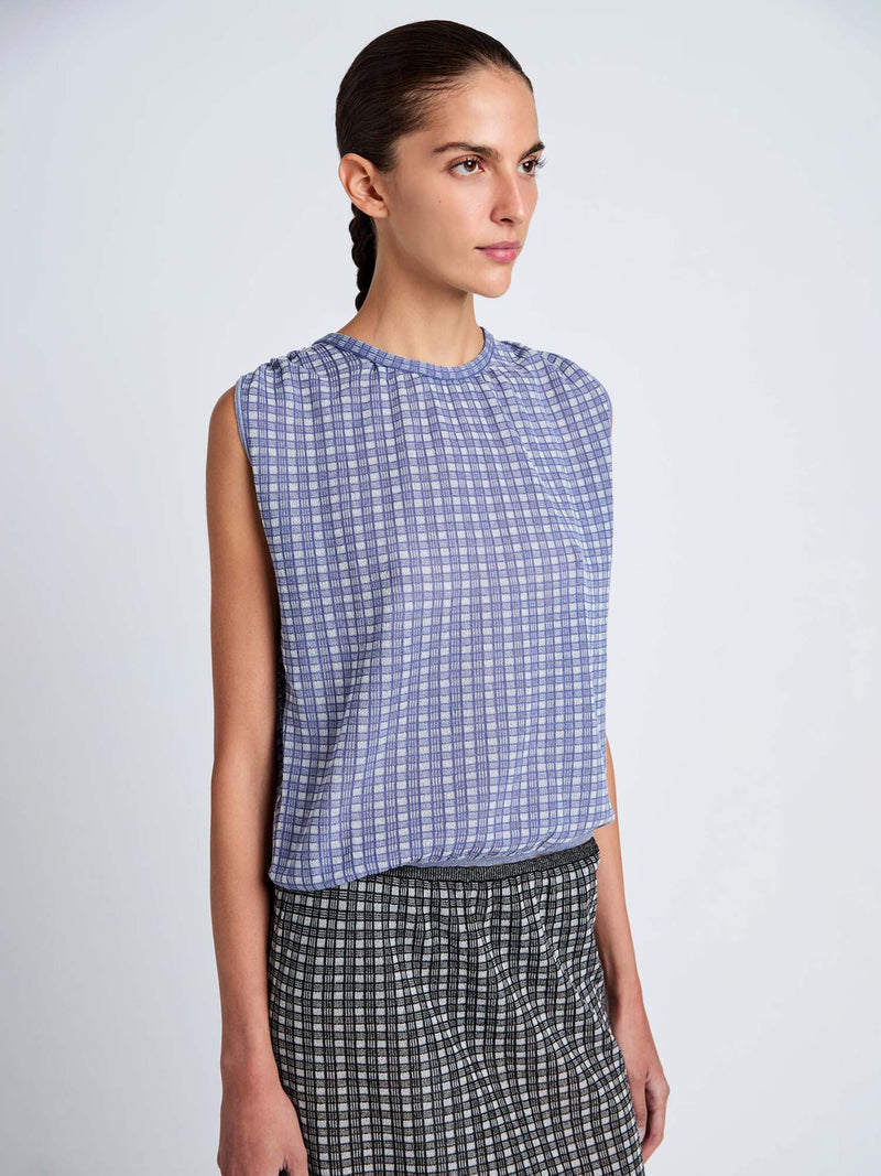 Proenza Schouler Bradley Plaid Knit Crewneck