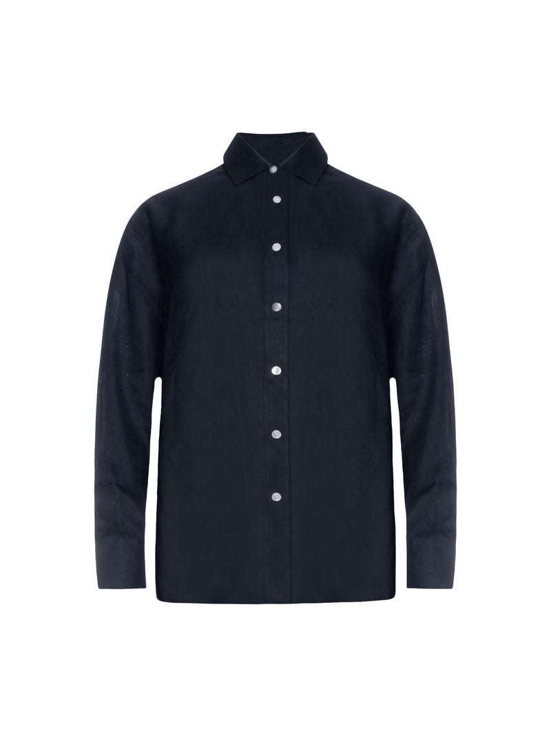 Patrick Assaraf Linen Boyfriend Shirt