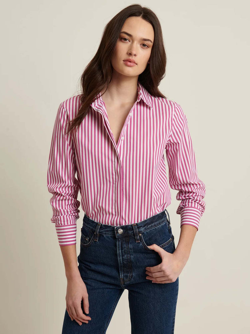 Patrick Assaraf Long Sleeve Striped Shirt