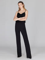 Mi Jong Lee Matte Jersey Straight Pant with Elastic Waist