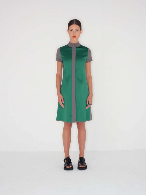 Marie Saint Pierre Zehanno Dress Emerald/Pewter
