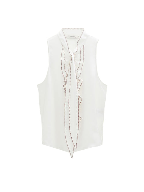 Dorothee Schumacher Blooming Edge Sleeveless Top White Red Mix